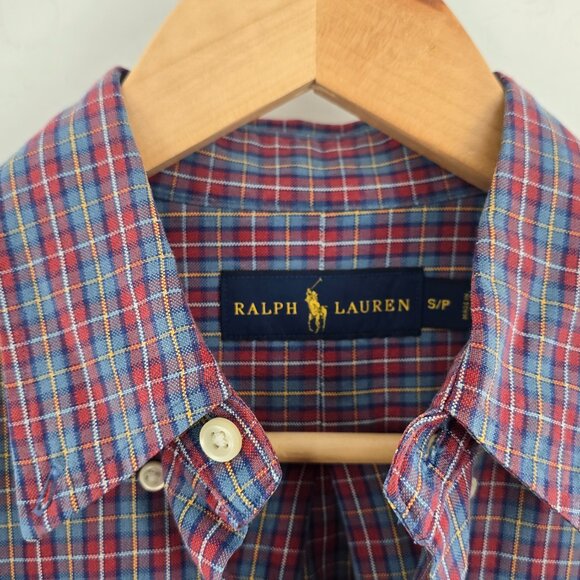 Ralph Lauren Small Long Sleeve‎ Button Up Red and Blue Squared Pattern - Picture 3 of 7